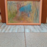 Абстрактна картина пастел в старинна рамка, снимка 4 - Картини - 29956337