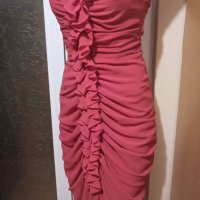 Стилна рокля в тъмно розово "H&M"🍀♥️XS,S♥️🍀арт.4422, снимка 1 - Рокли - 37609206