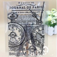  Journal De Paris Вестник текст часовник часовници силиконов гумен печат украса бисквитки фондан , снимка 1 - Други - 30381691