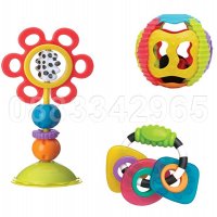 НОВ! Комплект дрънкалки за бебе 3 броя Playgro Shake, twist and rattle gift pack, снимка 2 - Дрънкалки и чесалки - 31457732