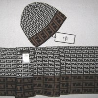 FENDI шал и шапка комплект, снимка 7 - Шалове - 35025309