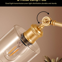 Индустриална подова лампа EDISHINE, 160 см със стъклен абажур, LED,Е27, снимка 3 - Лампиони - 44516671