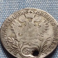 Сребърна монета 20 кройцера 1806г. Франц втори Будапеща Австрия 14955, снимка 6 - Нумизматика и бонистика - 42903554