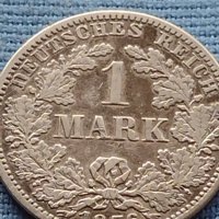 Сребърна монета 0.900 проба 1 марка 1876г. Германска империя Вилхелм първи 39625, снимка 3 - Нумизматика и бонистика - 42752295