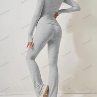 Дамски ежедневен едноцветен моден комплект с дълъг ръкав, 4цвята , снимка 15 - Комплекти - 44737988