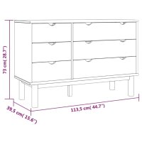 Шкаф с чекмеджета, 113,5x39,5x73 см, бор масив, снимка 6 - Шкафове - 42756850