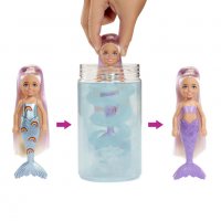 BARBIE COLOR REVEAL RAINBOW MERMAIDS Кукла Barbie® Chelsea™ русалка с магическа трансформация HCC75, снимка 3 - Кукли - 38093342