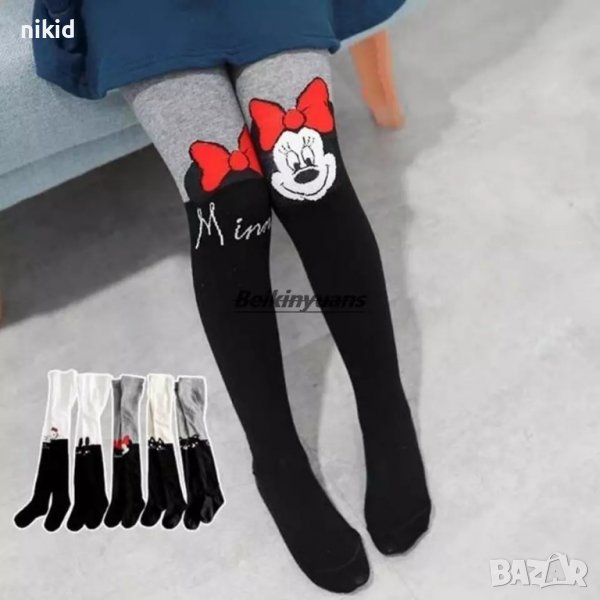 Мини Маус детски дебел плътен чорапогащник, снимка 1