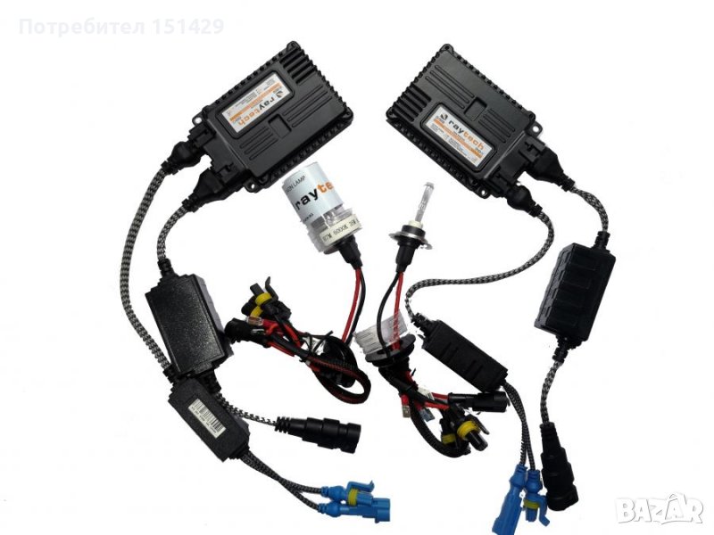 Ксенон система H7 за кола AC тип 55W – 450% светлина малки баласти 24 м. пълна гаранция, снимка 1