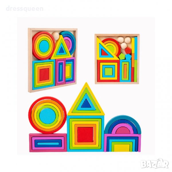 3557 Пъзел с различни геометрични фигури, снимка 1