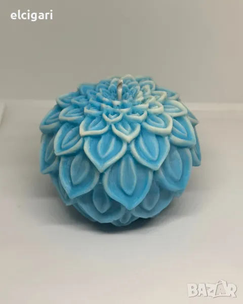 "Blue Lotus" - Бутикова свещ (90мм./76мм. - 253грама), снимка 1