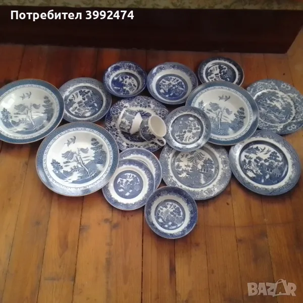 Набор от стари английски чинии и чаши-21 бр+ подарък, снимка 1