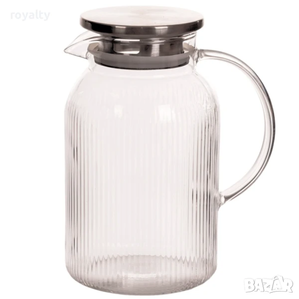 Кана за топли напитки, стъкло, 1.5 л, снимка 1