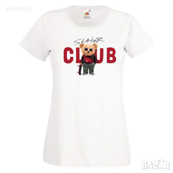 Дамска тениска bear Skater CLUB,Мече,Меченце,Животно, Играчка,Изненада,Подарък,Повод,, снимка 1