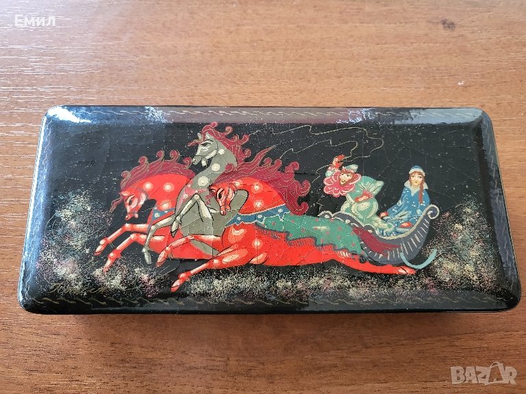 Ръчно рисувана лакова кутия СССР , снимка 1
