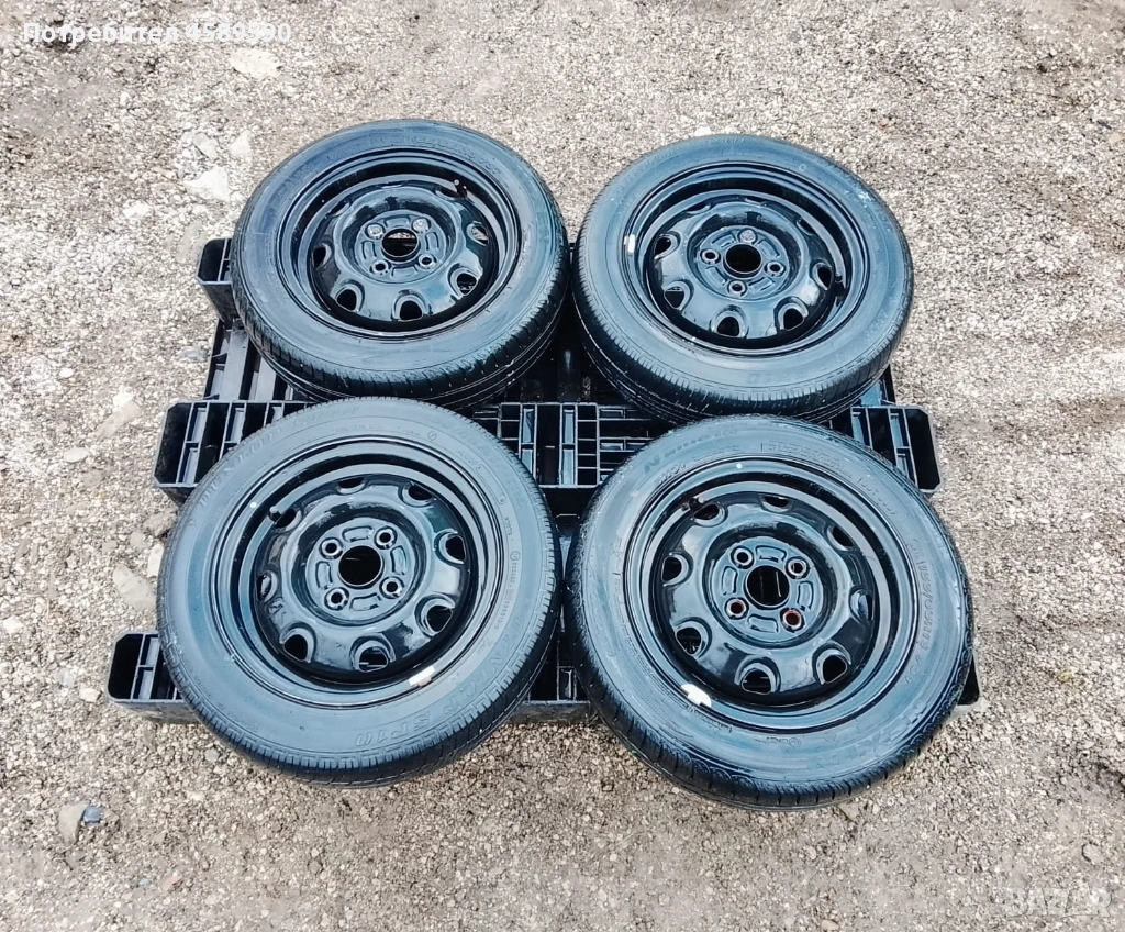 4бр.Оригинални железни джанти 13цола 4x100+ГУМИ за Kia Picanto,Hyundai i10,Suzuki Alto,Wagon, снимка 1