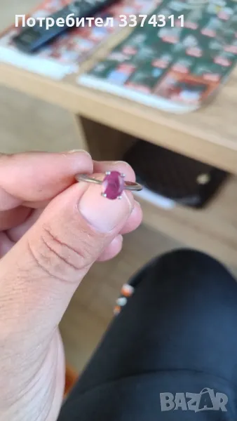 Сребърен пръстен с Натурален Рубин!!!, снимка 1