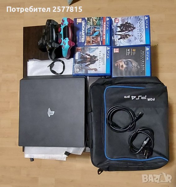 Ps4 pro + чанта, два контролера и игри, снимка 1