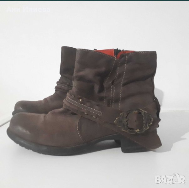 Кафяви боти естествен набук, снимка 1
