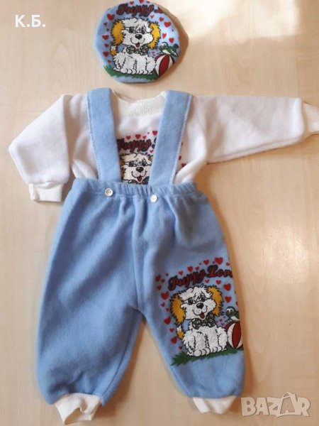 Поларено костюмче с баретка р-р 56, снимка 1