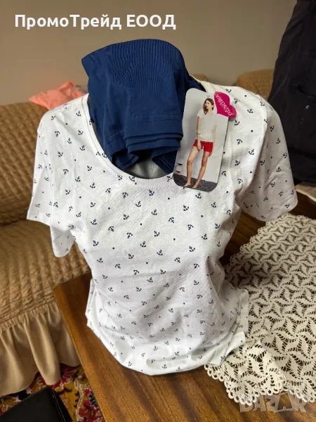 Нова дамска пижама L Виенетта Vienetta къс ръкав и къси гащи, снимка 1