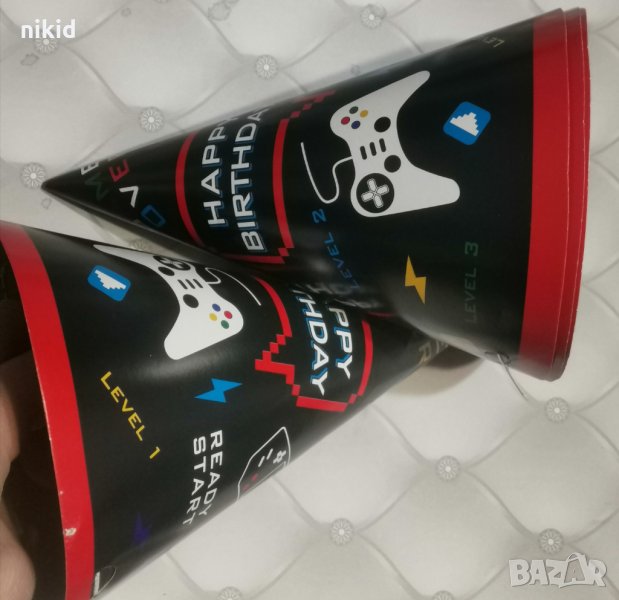 ПЛЕЙСТЕЙШЪН ДЖОЙСТИК конзола картонена малка парти шапка шапки рожден ден, снимка 1