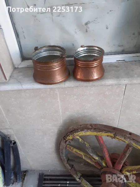 Медни менци с медни дръжки лот, снимка 1