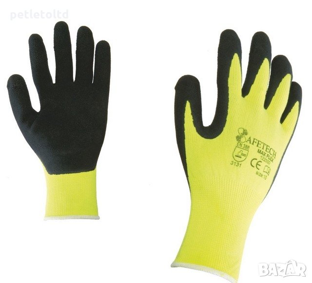 Работни ръкавици 5-пръста, с ластичен маншет, сигнално жълт, снимка 1