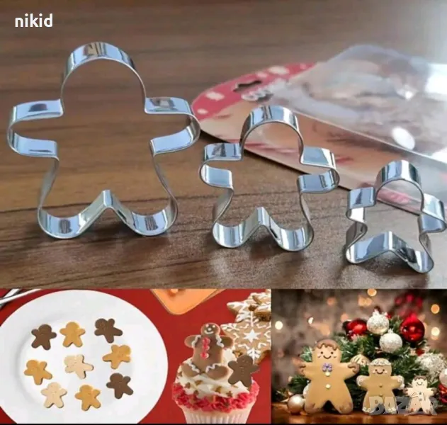 3 бр Дете човек джинджифилово човече метални форми резци за тесто сладки фондан резец , снимка 1