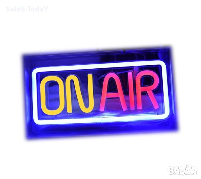 Светеща табела, Панeл LED, Неонова лампа, Многоцветен, ON AIR, 23x12.7см, снимка 1