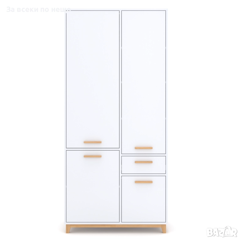 Гардероб STEKA 4D1S бяло/каменен дъб Код P1714, снимка 1