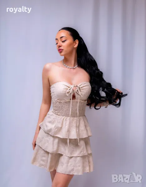 Стилна къса дамска рокля , снимка 1