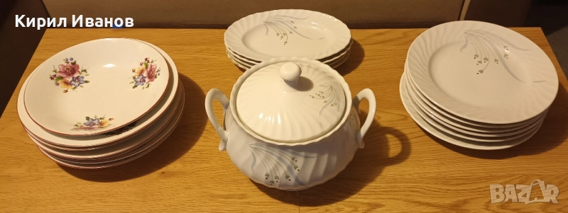 Български порцеланов сервиз от соца - супник, различни видов чинии , снимка 1