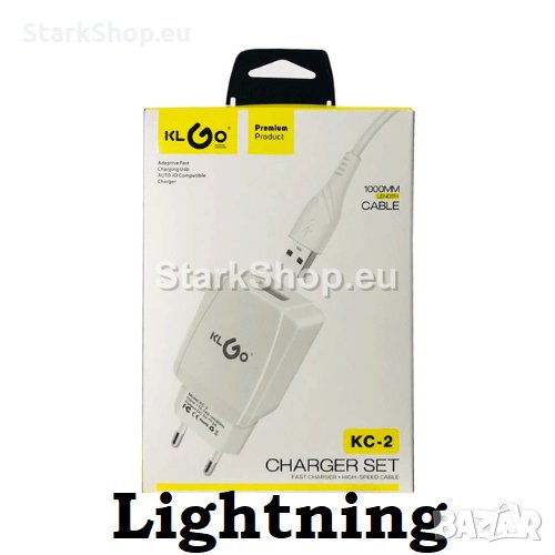  KLGO KC-2 зарядно за iPhone, iPad- Lightning, снимка 1