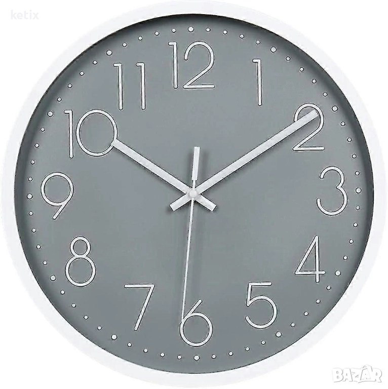 Модерен безшумен стенен часовник,30см, снимка 1
