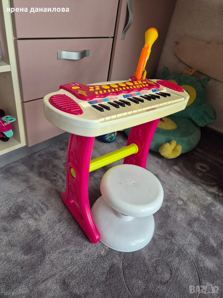 Детско пиано/синтезатор с микрофон, снимка 1