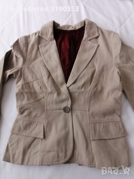 Дамско бежово сако, снимка 1