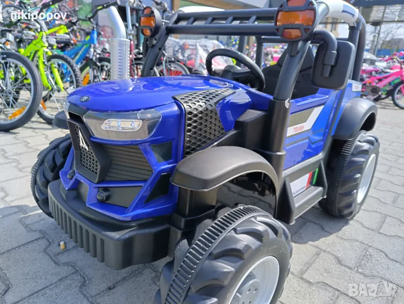 TEXAS акумулаторен трактор HARVEST син, снимка 1