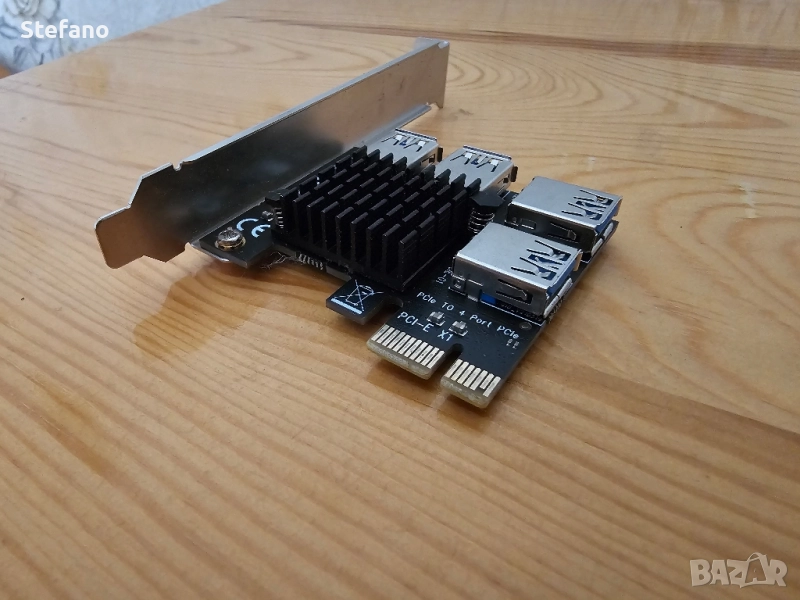 PCI-E 1X към PCI-E 16X Riser карта, снимка 1