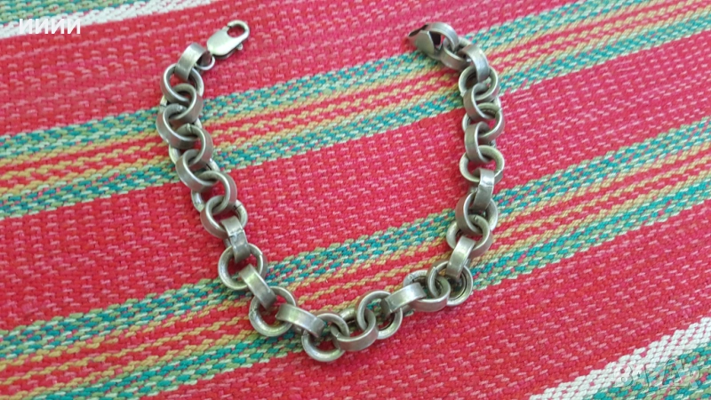 Сребърна гривна верижка , снимка 1