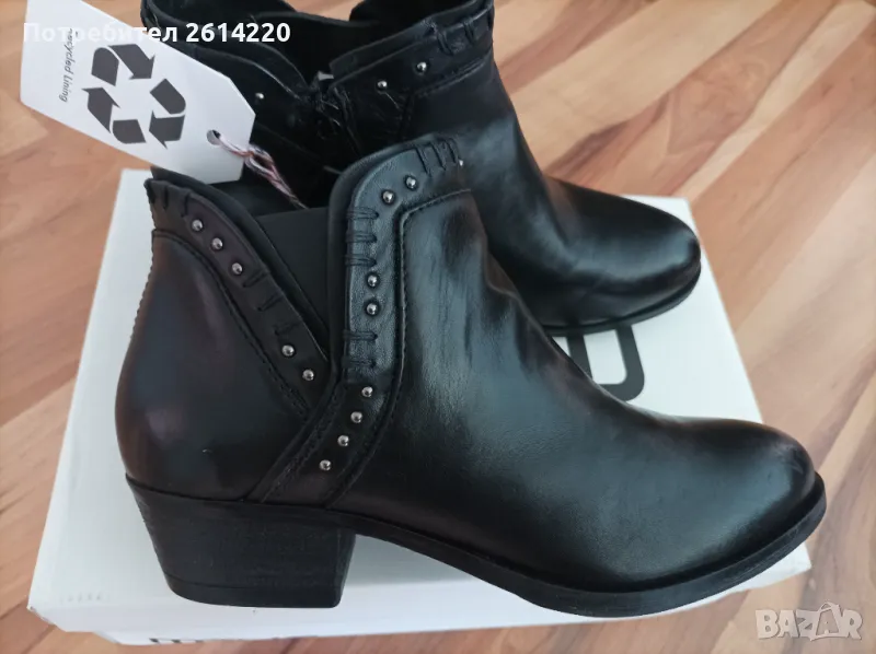 MJUS N39 ест.кожа ботуши, снимка 1