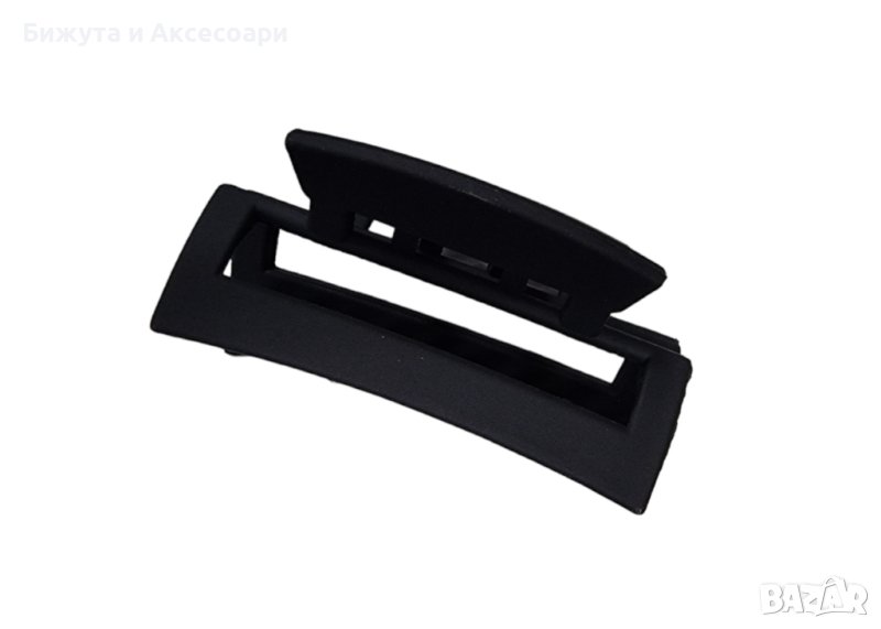 Щипка за коса черна, силиконова, 7.5 см, #12523-4, снимка 1