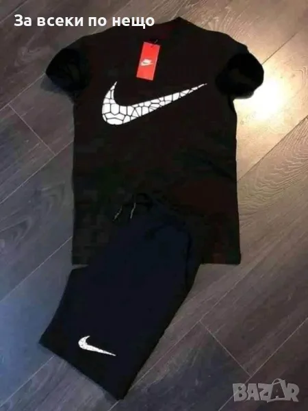 Nike Мъжки Черен Летен Екип Тениска И Къси Панталонки👕🩳Мъжки Къс Комплект Найк Код B302, снимка 1