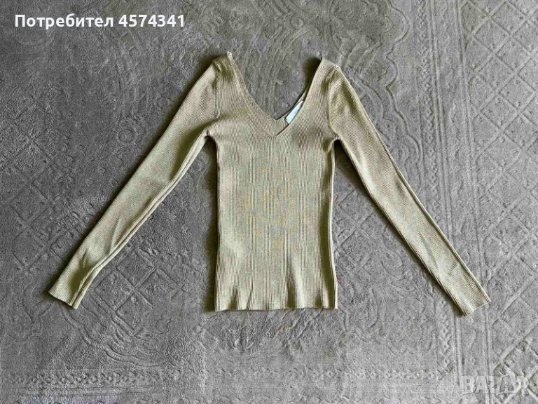 Стилна златиста блуза Mango, снимка 1