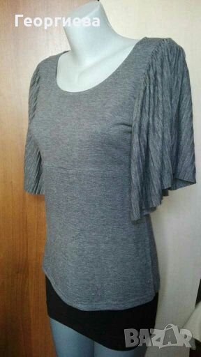 Сива блуза от трико, с красиви ръкави🍀👕М,М/L,L👕🍀арт.999, снимка 1