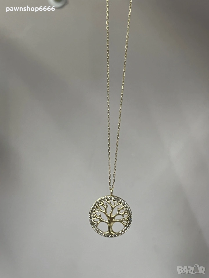 Златно колие с висулка / дървото на живота/  14 карата, снимка 1