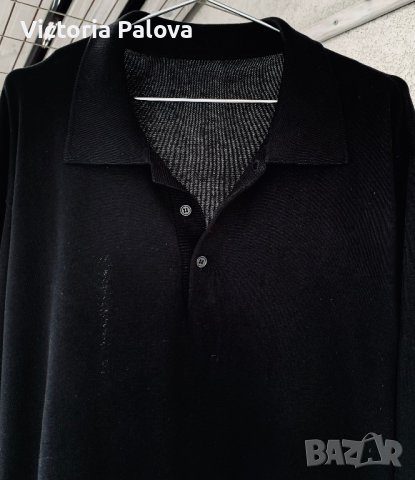 Черна блуза с копчета копринен трикотаж Германия