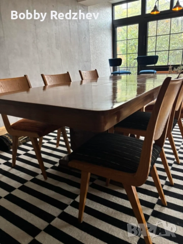 възстановени винтидж маса и столове, снимка 2 - Маси - 52295418