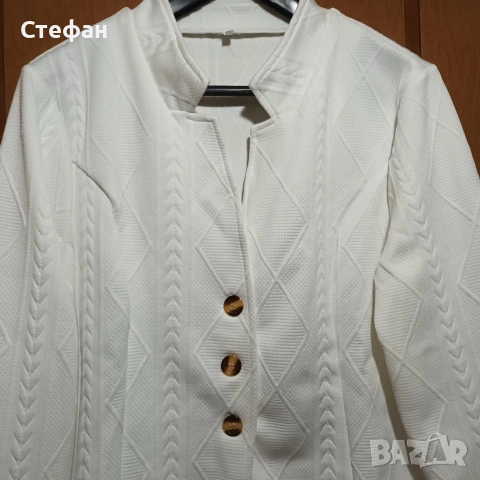 Нова бяла дамска жилетка за сезони пролет- есен, снимка 4 - Рокли - 54044914