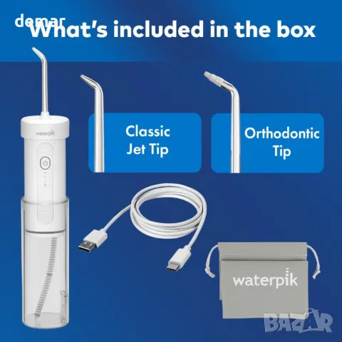 Waterpik безжичен зъбен душ, иригатор за устна кухина, идеален за пътуване, бял, WF-16, снимка 7 - Други - 50042156